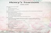 Henry’s Tearoomhenrystearoom.com/menu/TearoomMENU.pdf · • Iced Tea: Tropical or Regular • Pink Lemonade Relax as you are presented a petite piece of homemade shortbread ...