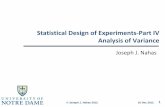 Statistical Design of Experiments - University of Notre Damejnahas/DoE_III_ANOVA_V2.pdf ·  · 2012-12-11Statistical Design of Experiments‐Part IV Analysis of Variance Joseph J.