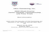 Ohio Swimming, Inc. 2018 Short Course Junior Olympic ... SC JO...Special notice to those interested in obtaining National Certification as a Chief Judge, Starter, or Referee ... The