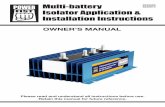 Multi-battery Isolator Application & Installation Instructions · Multi-battery Isolator Application & Installation Instructions ... Isolator Application & Installation Instructions.