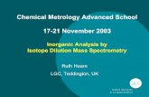 Chemical Metrology Advanced School 17-21 November … · LGC Setti ng standards in analytical science Chemical Metrology Advanced School 17-21 November 2003 Inorganic Analysis by