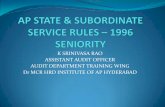 K SRINIVASA RAO ASSISTANT AUDIT OFFICER AUDIT DEPARTMENT TRAINING … State and... · SENIORITY OF RE-ALLOCATED DIRECT RECRUITS The re-allotment of the Direct Recruits selected by