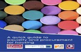 A quick guide to equality and procurement for housing · A quick guide to equality and procurement for housing 2. ... characteristics for example: age ... are trying to achieve at