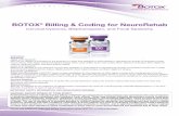 BOTOX Billing & Coding for NeuroRehab€¦ · • Reflect the contents of any clinical notes and/or chart documentation to be included in a Letter ... diplopia, ptosis, dysphonia,