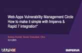 Web Apps Vulnerability Management Circle How to make …€¦ · Web Apps Vulnerability Management Circle How to make it simple with Imperva & ... •Integration between R7 & Imperva