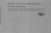 Data of Geochemistry - USGS · The first edition of the Data of Geochemistry, ... Abundance and distribution of the chemical elements and their isotopes EE. Geochemistry of ore deposits