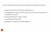 Ch.6 Internal Control and Accounting for Cash · Ch.6 Internal Control and Accounting for Cash 1 ... Maintaining the Petty Cash Payments Record ... On the next slide, ...