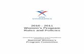 2010 - 2011 Women's Program Rules and Policies - 2011 Women's Program Rules and Policies Governing Competitors and Competitions sanctioned by the National Women's Program Committee