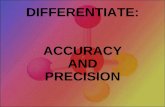 DIFFERENTIATE: ACCURACY AND PRECISION precis and sig figs5.pdf · DIFFERENTIATE: ACCURACY AND PRECISION. Three targets ... How many sig figs here? ... •.070 x .910 •0.0791 x 33.1