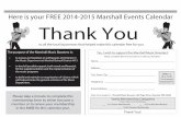 Here is your FREE 2014-2015 Marshall Events Calendar Thank … · Here is your FREE 2014-2015 Marshall Events Calendar Thank You ... HS Link Crew Training Sounds of Summer Celebration