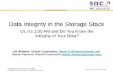 Data Integrity in the Storage Stack - Oracle | …mkp/docs/Williams-Petersen_Data...Data Integrity in the Storage Stack Or, it's 1:00 AM and Do You Know the Integrity of Your Data?