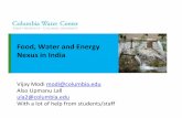 Food, Water and Energy Nexus in India - United Nations · Vijay Modi modi@columbia.edu Also Upmanu Lall ula2@columbia.edu With a lot of help from students/staff Food, Water and Energy