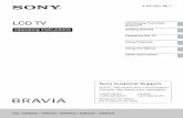 LCD TV Introducing Your New Operating the TV TV Operating Instructions Introducing Your New BRAVIA® Getting Started Operating the TV Using Features Using the Menus Other Information