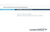 SonicWALL SSL-VPN 200 Getting Started Guide SSL-VPN 200 Getting Started Guide Page 1 SonicWALL SSL-VPN 200 Appliance Getting Started Guide Thank you for your purchase of the SonicWALL