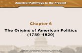 Chapter 6 The Origins of American Politics (1789 1820) · Chapter 6, Section 1 . Hamilton’s Program ... • Tensions between Federalists and Jeffersonian Republicans continued to