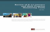 Review of K-12 Literacy and Math Progress Monitoring Tools · Review of K-12 Literacy and Math Progress Monitoring Tools ... progress monitoring ... Determine a pre‐set schedule