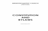 CONSTITUTION AND BYLAWS - Brewster Baptist Church · constitution and bylaws revised february 2011. ii ... article i: founding and incorporation 1 article ii: purpose ... d. chairperson