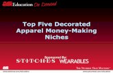 Top Five Decorated Apparel Money-Making Niches - ASI€¦ · Stresses thinking outside the box at ... Hot Home Décor Design Trends ... panel and a bed skirt. Hot Home Décor Design