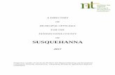 Susquehanna County - Northern Tier County 2017.pdf · BOROUGH OF HALLSTEAD. Susquehanna County, Pennsylvania. Council Meeting. Date: Third Thursday of the month . Time: 7:00 p.m.