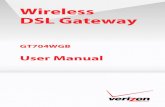 Wireless DSL Gateway - Verizon Fios & Custom TV | … Wireless DSL Gateway User Manual (con’t) 5 Configuring Advanced Settings 5.0 Introduction 5.1 Accessing Advanced Settings 5.2