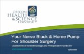 Your Nerve Block & Home Pump For Shoulder Surgery · Your Nerve Block & Home Pump For Shoulder Surgery. Department of Anesthesiology and Perioperative Medicine. . Updated 5/10