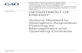 GAO-16-529, DEPARTMENT OF ENERGY: Actions Needed … · DEPARTMENT OF ENERGY Actions Needed ... Actions Needed to Strengthen Acquisition Planning for Management and ... Department