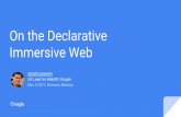 Immersive Web On the Declarative - Khronos Group · But the site is stuck inside a small window. ... elements out of the 3D world to examine them more ... “MS-DOS Neuromancer running