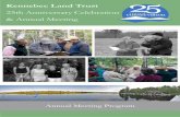 25th Anniversary Celebration & Annual Meeting - … · Annual Meeting Program . Kennebec Land Trust . 25th Anniversary Celebration & Annual Meeting