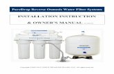 PureDrop Reverse Osmosis Water Filter Systems€¦ · Thank you for choosing the PureDrop Reverse Osmosis Water Filtration System. It was built from quality components against NSF/ANSI