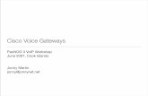Cisco Voice Gateways - ?? Many vendors, weâ€™ll concentrate on Cisco IOS based voice gateways ... â€¢ dial-peer - tells the gateway how to connect voice ports to VoIP call