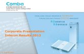 Corporate Presentation Interim Results 2012 - comba… 2012 IR_e_IPPC_v1_fi… · This presentation has been prepared by Comba Telecom Systems Holdings Limited (the ... BTS Antennas