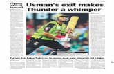 Flipping difficult Usman’sexitmakes Thunderawhimper · gling franchise stare down a ... as a player the Thunder need to contain if they are to win. Flipping ... paceman Umar Gul