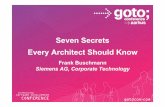 Seven Secrets Every Architect Should Know - GOTO Blog · and concrete design and programming ... O F T W A R E A R C H I T E C T U R E The Seven Secrets ... Seven Secrets Every Architect