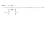 Chapter 9 - AC Power - University of Manitobaece.eng.umanitoba.ca/undergraduate/ECE2262/ECE2262.fall/...9.33 Determine the impedance ZL for maximum average power transfer and the value