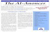A monthly publication of Al Anon Family Groups of · A monthly publication of Al-Anon Family Groups of Southern California, Inc. Subscribe to The Al-Anoncer The Al-Anoncer is available