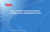 TESLA 4000 Communications Configuration Application Note · TESLA 4000 Communications ... TESLA 4000 Control Panel Installation ... –The connection can be direct or via a switch