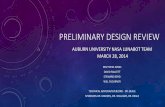 PRELIMINARY DESIGN REVIEW - Auburn Universitydbeale/MECH4240-50/Spring_14... · Top View Design and NASA Size ... • Sizing electric motor • Gearing • Evaluate scoop design ...