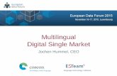 Multilingual Digital Single Market - lt-innovate.org Multilingual DSM.pdf · @JochenHummel Multilingual Digital Single Market 3 ... Multilingual SEO/SEM ... multilingual CMS, human