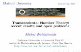 Transcendental Number Theory: recent results and …michel.waldschmidt/articles/pdf/...Transcendental Number Theory: recent results and open problems. ... decimal expansion, ... Computation