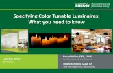 Specifying Color Tunable Luminaires: What you … Naomi Miller, FIES, FIALD New York City Specifying Color Tunable Luminaires: What you need to know LightFair 2015 Pacific Northwest
