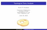 Topological Data Analysis - Office of Researchresearch.ufl.edu/.../Intense-Data-2013/Knudson-Kevin.pdf · Topological Data Analysis Kevin P. Knudson Department of Mathematics University