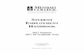 STUDENT EMPLOYMENT HANDBOOK - Messiah … Student Employment Handbook is compiled by the Student Employment Office and is made available to student employees and departmental supervisors