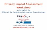 Privacy Impact Assessment Workshop - Home - OAIC ·  · 2015-05-25What is a PIA? • a diagnosis – a tool to identify the privacy impacts of a future project • and a prescription