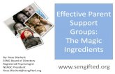 Effective Parent Support Groups: The Magic Ingredients Parent Support Groups QAGTC... · Effective Parent Support Groups: The Magic ... how and when to set boundaries, ... Effective