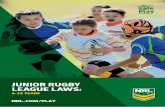 JUNIOR RUGBY LEAGUE LAWS - Home | PlayNRL · JUNIOR RUGBY LEAGUE LAWS: 6–12 YEARS First Edition 2017 The “Pathways Review”, initiated in 2010, included representation from a