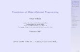 Foundations of Object-Oriented Programming · Foundations of Object-Oriented Programming RALF HINZE Background FVOP FEOP FOOP Introduction Objects Classes Open Recursion Subtyping