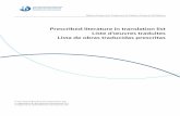 Prescribed literature in translation list Liste d’œuvres ….… ·  · 2014-08-27Spanish (certain works are ... 2 works at SL and 3 works at HL must be selected from the PLT