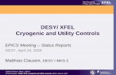 DESY/ XFEL Cryogenic and Utility Controls€¦ · Principle Layout of the XFEL Cryogenic Control System ... • Water treatment • Chiller ... EPICS-Meeting – DESY/ XFEL Cryogenic