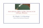 Anti-allergic Effect of Bee Venom in An Allergic Rhinitis€¦ · Rhinitis: Symptomatic disorder of the nose characterized by itching, nasal discharge, sneezing and nasal airway obstruction.