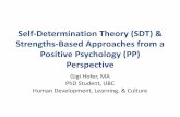 Self-Determination Theory (SDT) & Strengths-Based ...self-regulationinschool.research.educ.ubc.ca/.../Self-Determination... · Self-Determination Theory (SDT) Description • Social-cognitive.